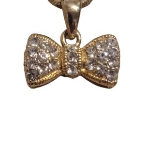 Rhinestones necklace goldtone necklace, pendant, and chain rhinestones